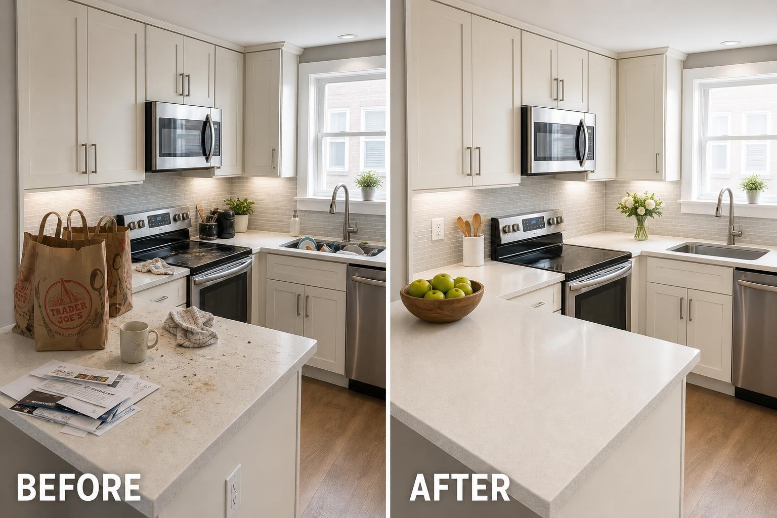 Kitchen cleaning — NovoKlean Long Island & NYC Deep kitchen cleaning before and after by NovoKlean cleaning services near me in LA