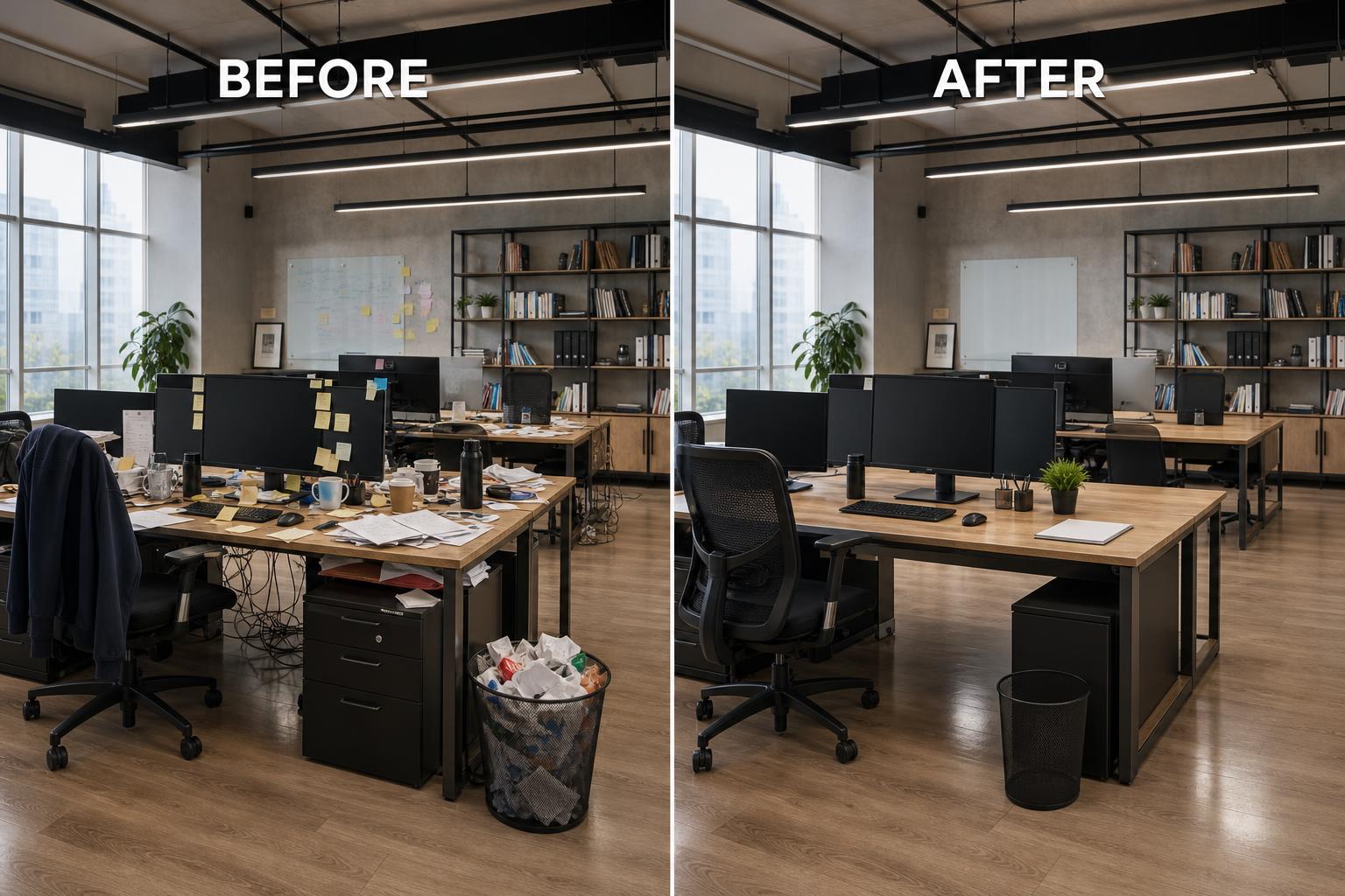 Office cleaning — NovoKlean Long Island & NYC Professional office cleaning before and after by NovoKlean commercial cleaners in Long Island & NYC